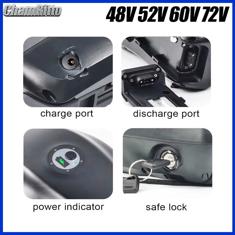 E Bike 48V 72V Down tube Batte - đánh giá và giá 72V 50Ah 21700 Lithium Battery