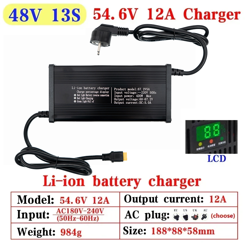 48V 60V 72V 5A 8A 10A 12A 15A  - đánh giá và giá 84V 20A Smart Charger